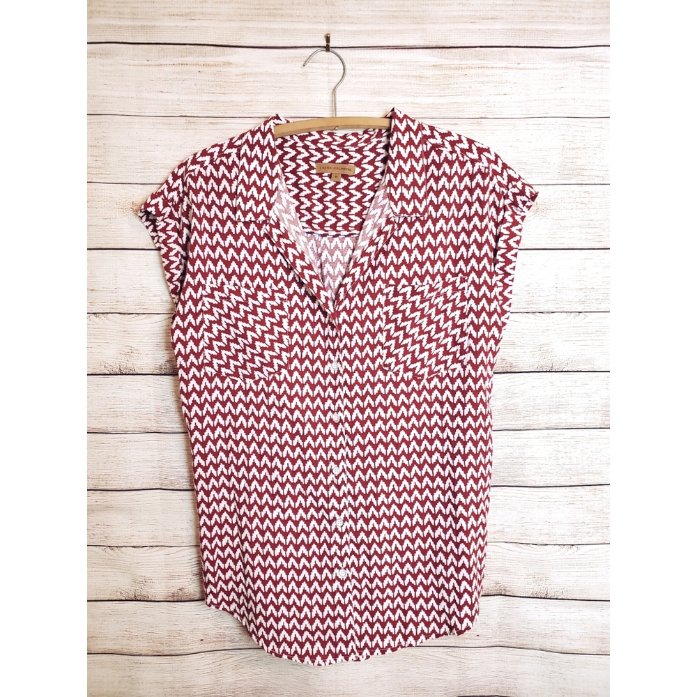 🔴 2/$25🔴⚡JACHS Girlfriend ⚡Button Down⚡Red+White